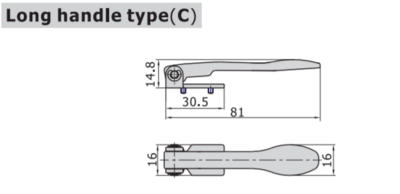 M5C11006T AIRTAC MANUAL VALVES, M5 SERIES LONG HANDLE TYPE<BR>4 WAY 2 POSITION - 5 PORT, 1/8" NPT PORTS